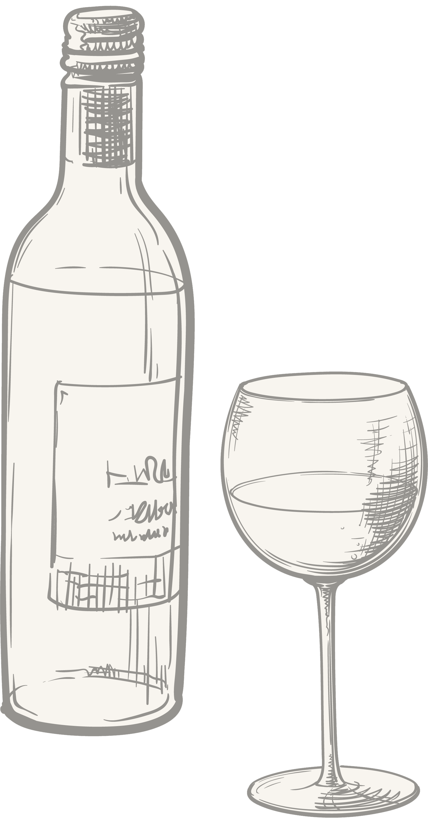 wine bottle with glass